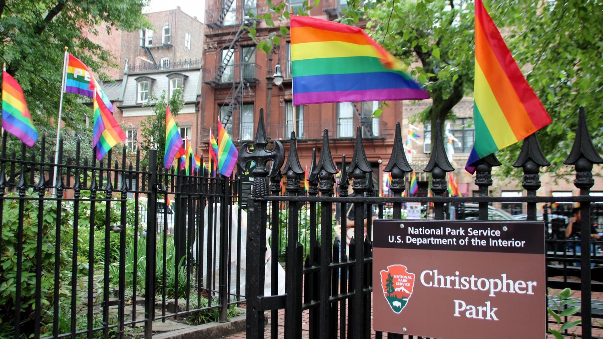 Christopher-Park in Greenwich Village, New York, USA Christopher-Park in Greenwich Village, New York, USA