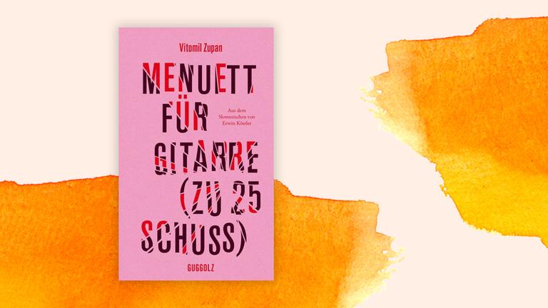 Das Buchcover "Menuett für Gitarre (zu 25 Schuss)" von Vitomil Zupan ist vor einem grafischen Hintergrund zu sehen. Das Buchcover "Menuett für Gitarre (zu 25 Schuss)" von Vitomil Zupan ist vor einem grafischen Hintergrund zu sehen.