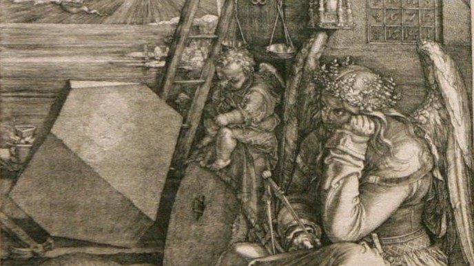 Eine Frau betrachtet am Donnerstag (16.02.2006) in der Neuen Nationalgalerie in Berlin das Bild "Melancholia" von Albrecht Dürer. Das Kunstwerk ist Teil der Ausstellung "Melancholie. Genie und Wahnsinn in der Kunst" die von Freitag (17.02.2006) bis zum 07.05.2006 in der Neuen Nationalgalerie in Berlin fast 400 Gemälde und Skulpturen aus zwei Jahrtausenden zeigt. Eine Frau betrachtet am Donnerstag (16.02.2006) in der Neuen Nationalgalerie in Berlin das Bild "Melancholia" von Albrecht Dürer. Das Kunstwerk ist Teil der Ausstellung "Melancholie. Genie und Wahnsinn in der Kunst" die von Freitag (17.02.2006) bis zum 07.05.2006 in der Neuen Nationalgalerie in Berlin fast 400 Gemälde und Skulpturen aus zwei Jahrtausenden zeigt.