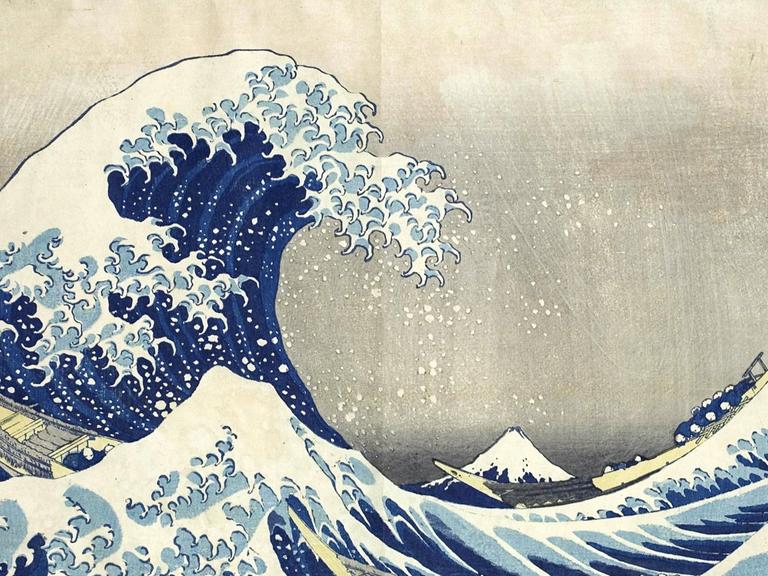 Das undatierte Handout zeigt den Holzschnitt "Unter der Woge vor der Küste von Kanagawa" des japanischen Künstlers Katsushika Hokusai (1760-1849).