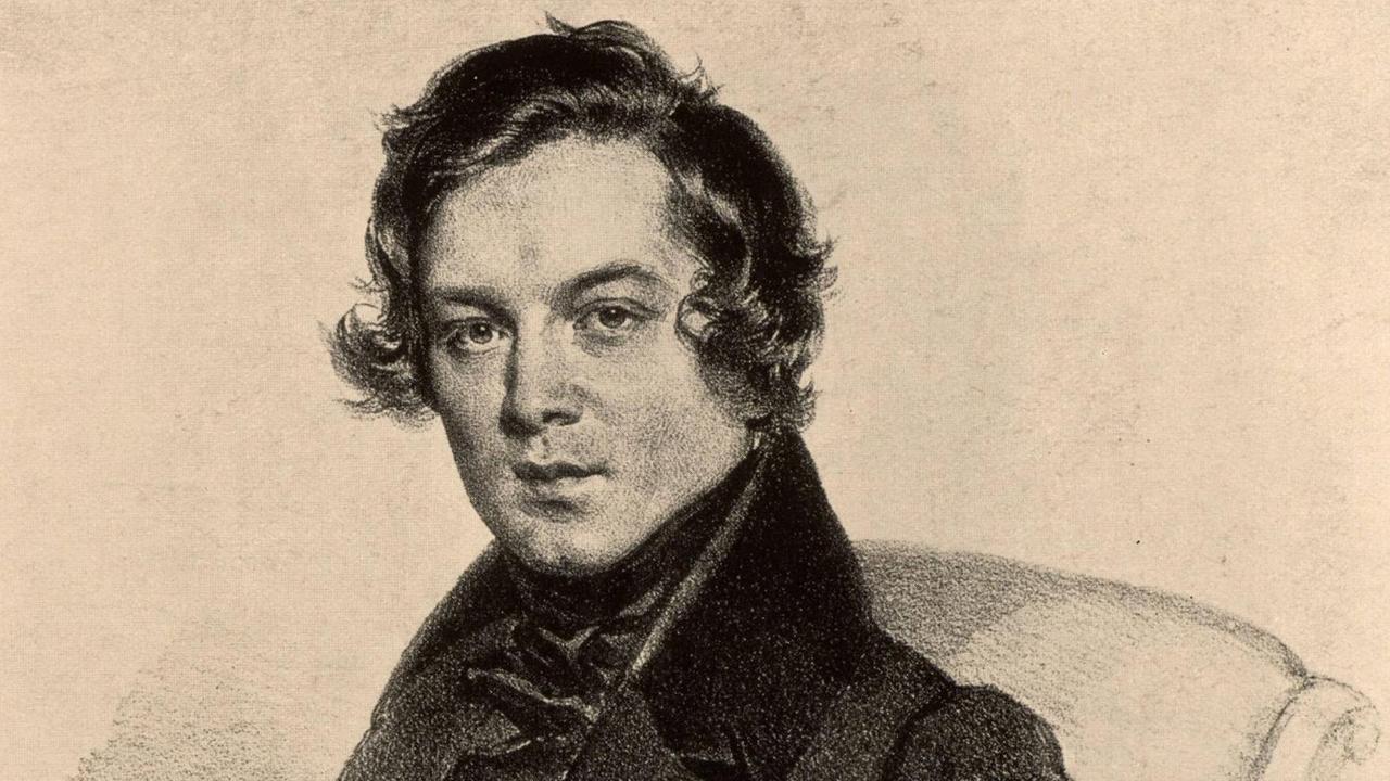 Robert Schumann (1810-1856) German Romantic composer. Lithograph. Robert Schumann (1810-1856) German Romantic composer. Lithograph.
