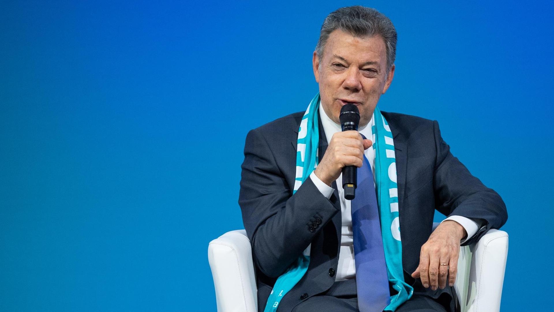 Der kolumbianische Präsident Juan Manuel Santos auf dem Katholikentag in Münster Der kolumbianische Präsident Juan Manuel Santos auf dem Katholikentag in Münster