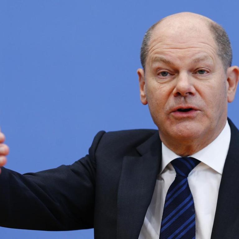  Olaf Scholz bei der Bundespressekonferenz in Berlin