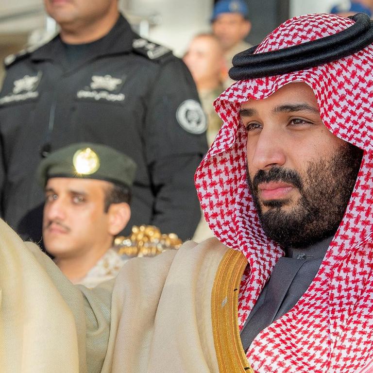 Der saudische Kronprinz Mohammed bin Salman bei eine Feier im Dezember 2018 auf dem Luftwaffenstützpunkt König Faisal in Tabuk, Saudi-Arabien