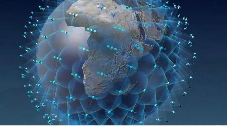 Das Internet der Zukunft? Die geplante Riesenkonstellation der OneWeb-Satelliten. (Zeichnung)