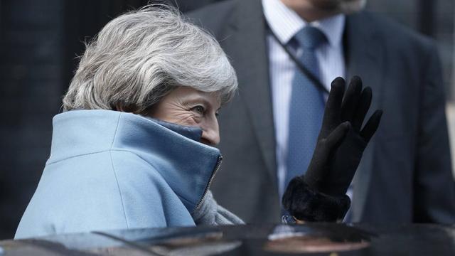 London. Die Britische Premierministerin Theresa May verlässt Downing Street No. 10 am Donnerstag 14. März, 2019