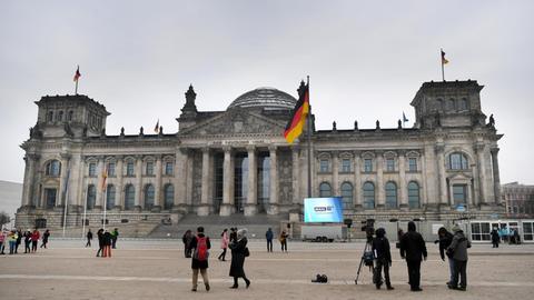 Der Berliner Reichstag am 12.02.2017, dem Tag der Bundespräsidentenwahl.