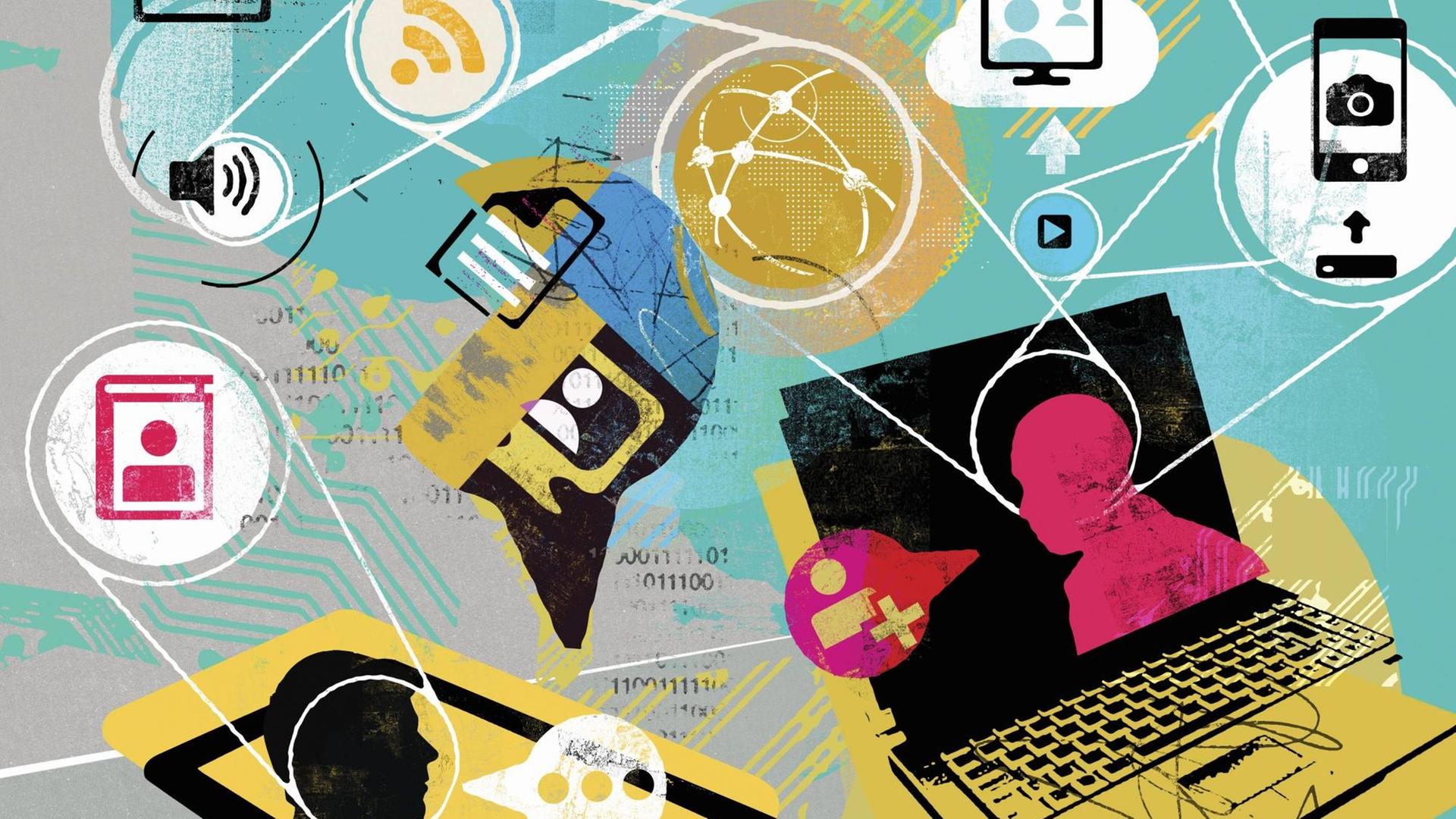 Illustration von vielen Medien der Technik Branche. Illustration von vielen Medien der Technik Branche.