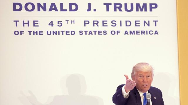 Donald Trump in Washington am Tag vor seiner Inauguration als 45. Präsident der USA