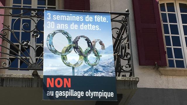 Anti-Olympia-Plakat im Wallis