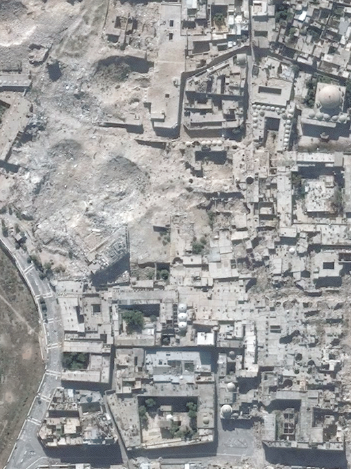 Die größtenteils zerstörte Altstadt von Aleppo nach dem 22. Oktober 2014.