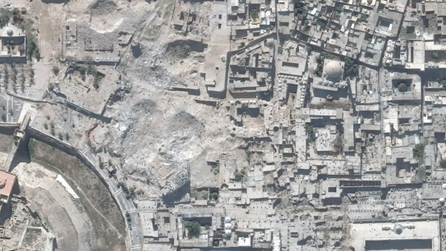 Die größtenteils zerstörte Altstadt von Aleppo nach dem 22. Oktober 2014.