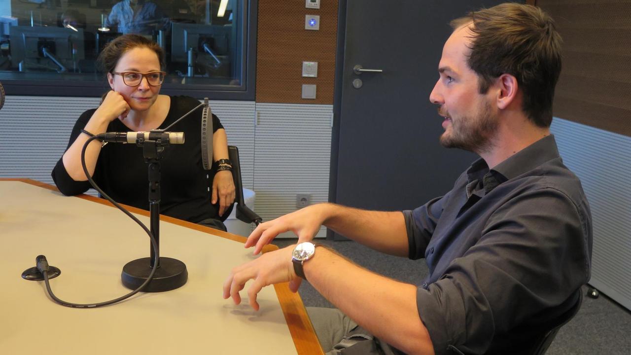 Thea Dorn und Max Czollek im Berliner Funkhaus Thea Dorn und Max Czollek im Berliner Funkhaus
