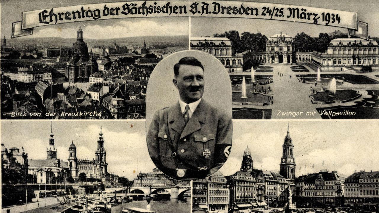 Postkarte zum Ehrentag der Sächsischen SA Dresden, 1934
