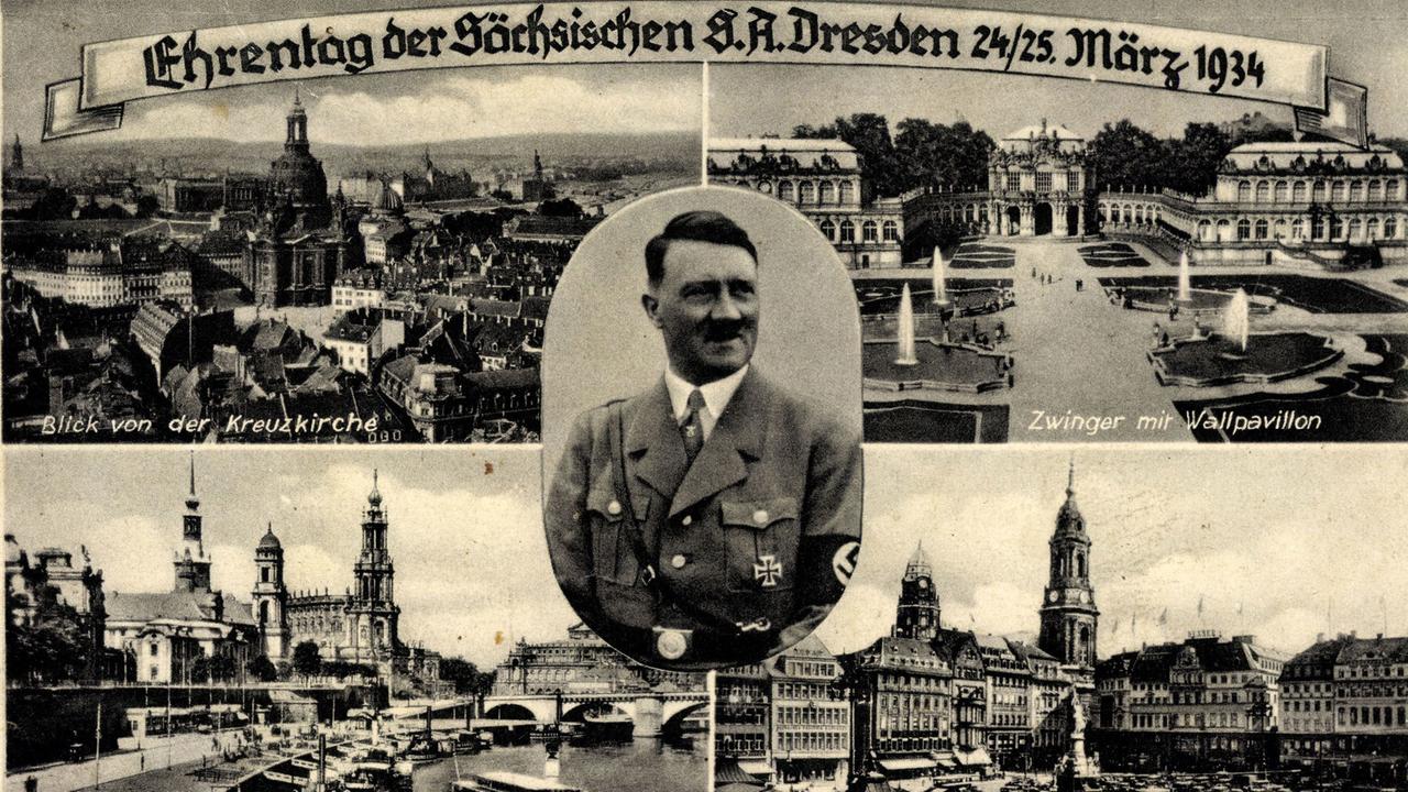 Postkarte zum Ehrentag der Sächsischen SA Dresden, 1934
Postkarte zum Ehrentag der Sächsischen SA Dresden, 1934