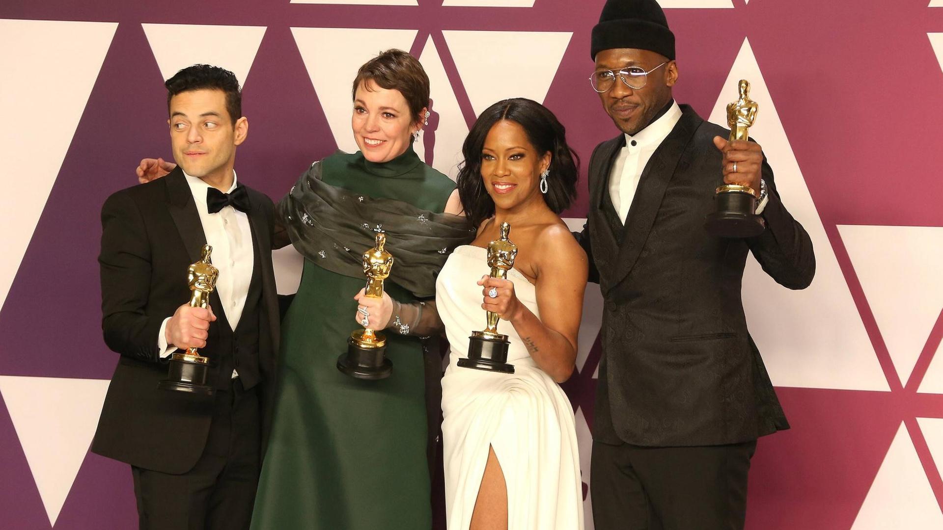 Oscar-Verleihung 2019: Rami Malek, Olivia Colman, Regina King, Mahershala Ali. Oscar-Verleihung 2019: Rami Malek, Olivia Colman, Regina King, Mahershala Ali.