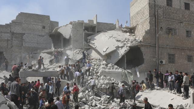 Ein zerstörtes Haus in Aleppo im Jahr 2013