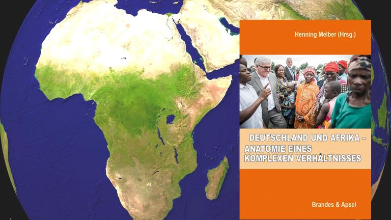 Hintergrundbild: Der afrikanische Kontinent und Teile des Indischen Ozeans Im Vordergrund: Buchcover Hintergrundbild: Der afrikanische Kontinent und Teile des Indischen Ozeans Im Vordergrund: Buchcover