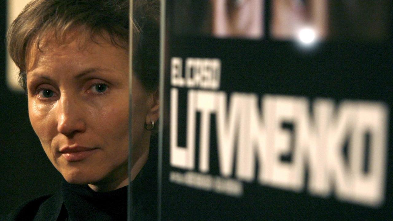 Die Witwe des ermordeten ehemaligen KGB-Manns Alexander Litwinenko, Marina, bei einer Vorführung der Dokumentation "Der Litwinenko Fall" in Madrid. 