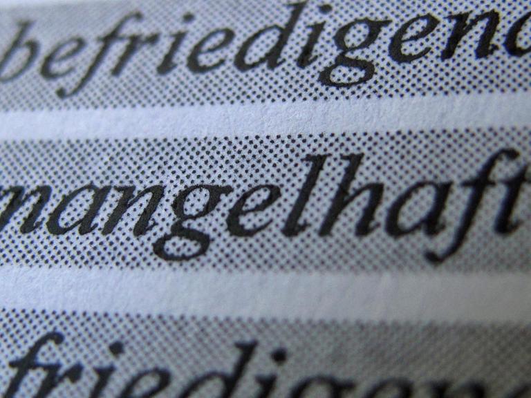 Noten auf einem Schulzeugnis.