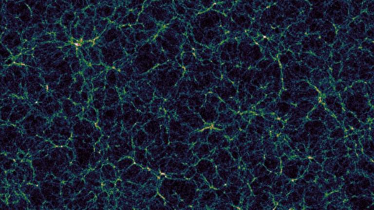 Galaxienhaufen bilden im Universum große Wände, die riesige Leerräume umgeben.