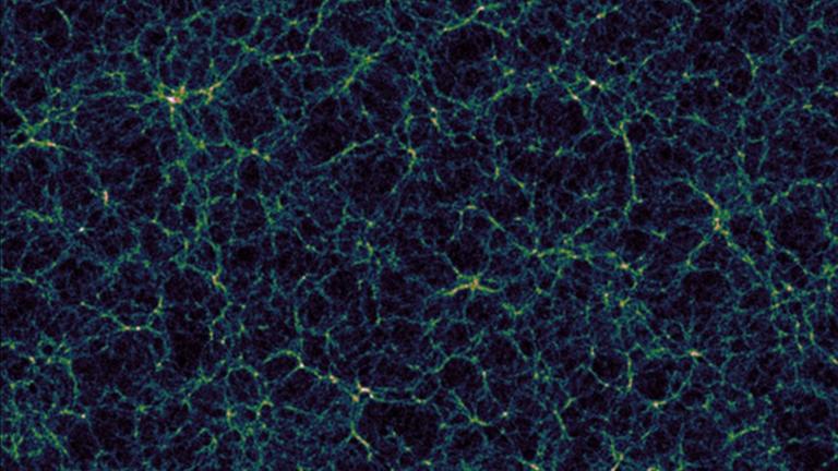 Galaxienhaufen bilden im Universum große Wände, die riesige Leerräume umgeben. Galaxienhaufen bilden im Universum große Wände, die riesige Leerräume umgeben.