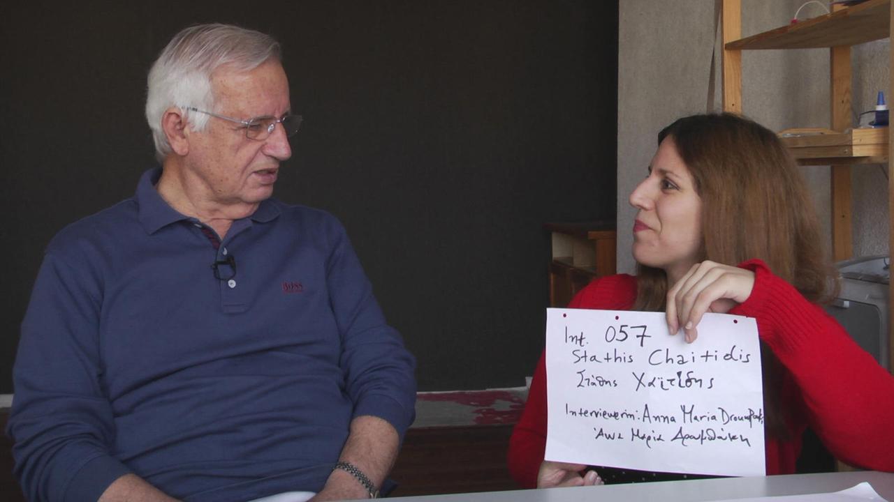 Efstathios Chaitidis mit seiner Interviewerin Anna Maria Droumpouki Efstathios Chaitidis mit seiner Interviewerin Anna Maria Droumpouki