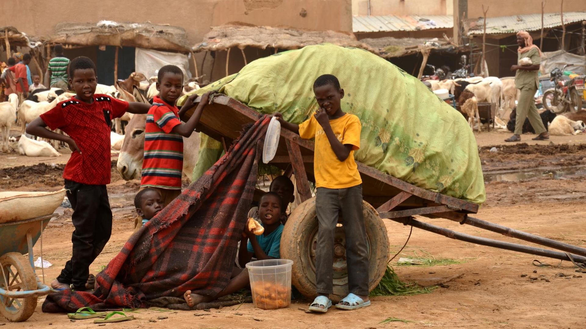 Niger: auf dem Land werden viele Kinder bis heute als wichtig angesehen. Es gibt keine moderne Form der Landwirtschaft. Niger: auf dem Land werden viele Kinder bis heute als wichtig angesehen. Es gibt keine moderne Form der Landwirtschaft.
