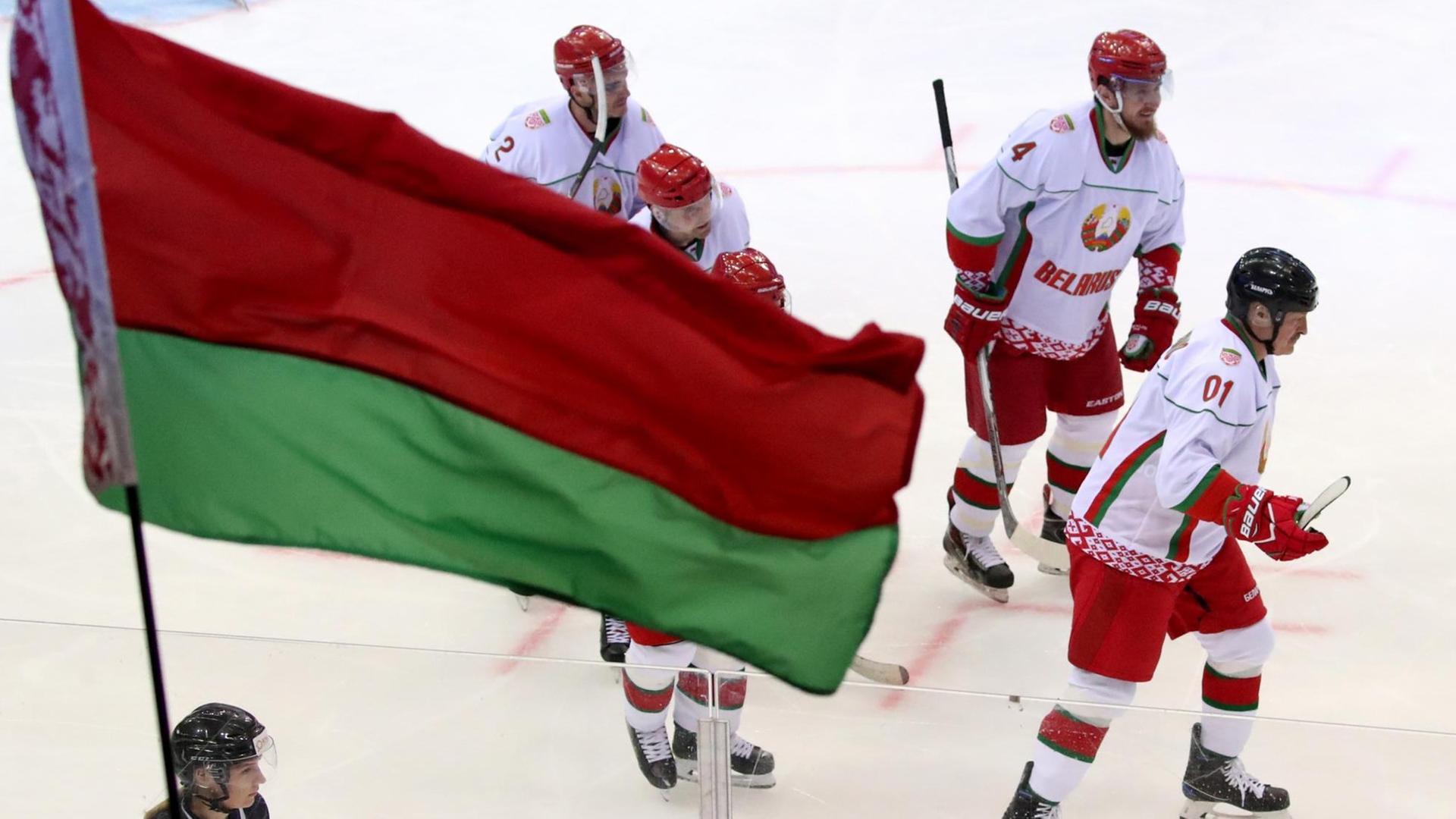 Alexander Lukashenko bei einem Eishockey-Match im Januar 2020