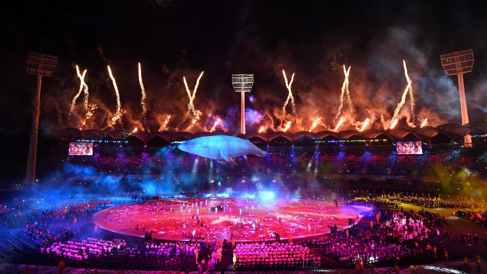 Die Eröffnungszeremonie der Commonwealth Games in Gold Coast, Australien. Die Eröffnungszeremonie der Commonwealth Games in Gold Coast, Australien.