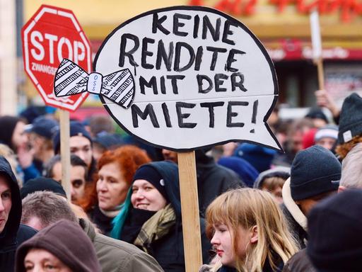 Eine Berliner Demonstration gegen steigende Mieten