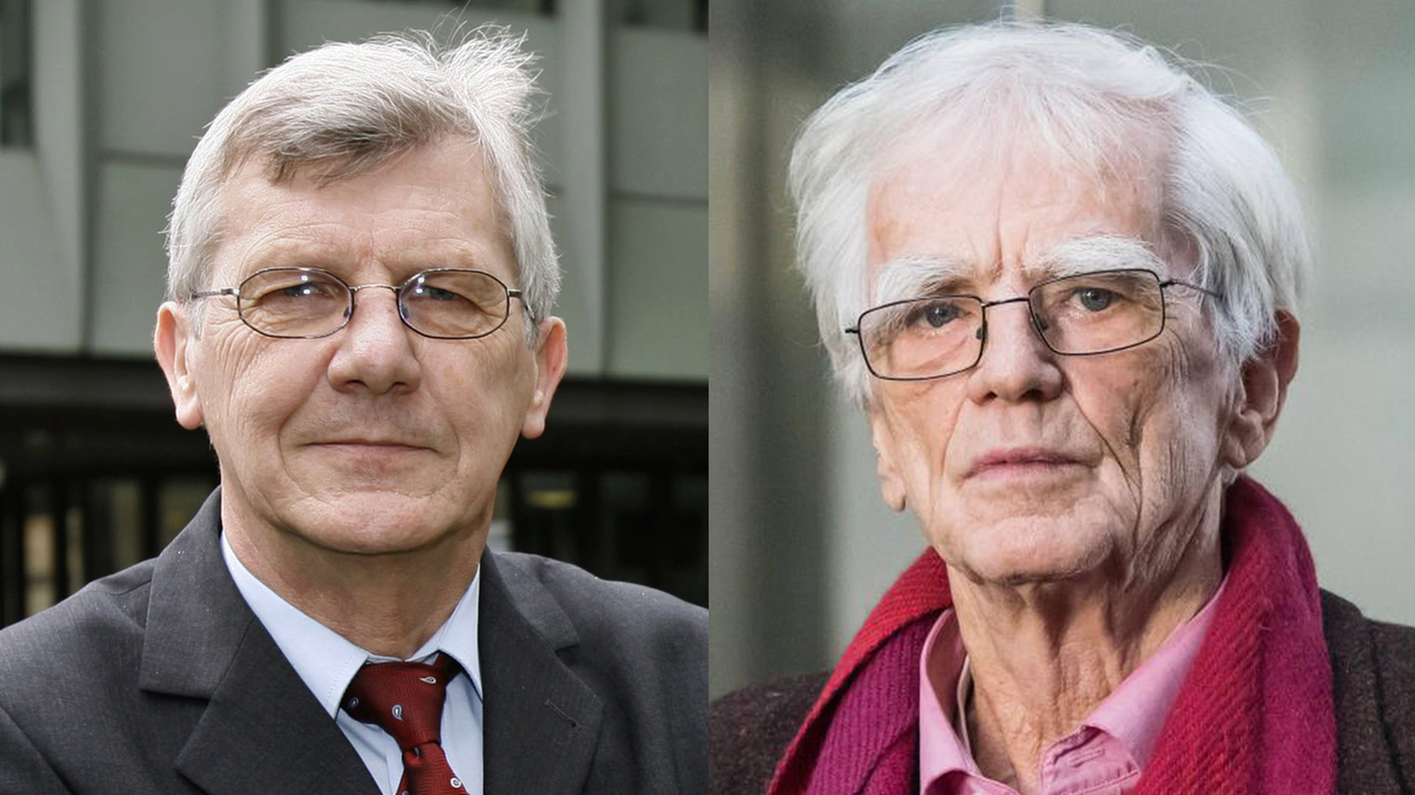Die Juristen Klaus Pflieger (l.) und Hans-Christian Ströbele auf einer Bildcombo Die Juristen Klaus Pflieger (l.) und Hans-Christian Ströbele auf einer Bildcombo