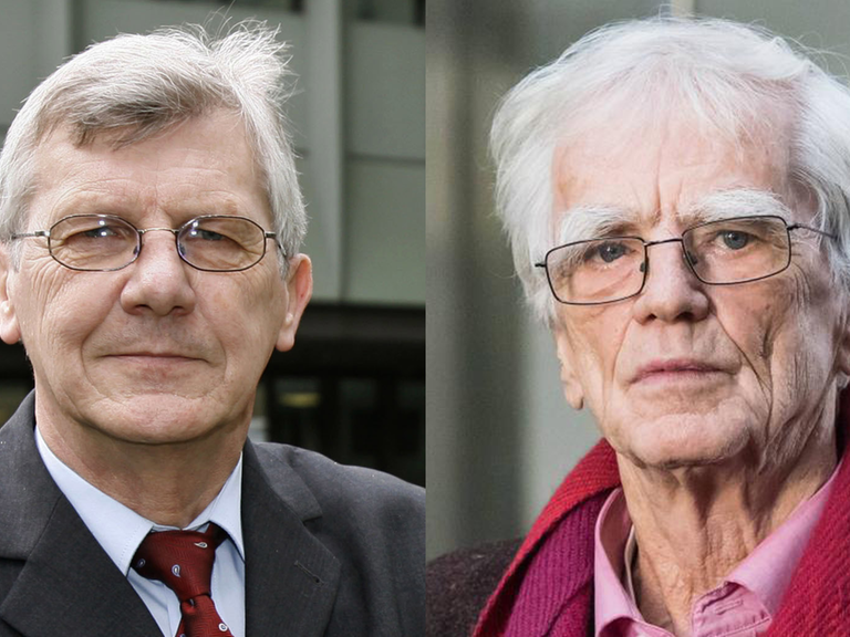 Die Juristen Klaus Pflieger (l.) und Hans-Christian Ströbele auf einer Bildcombo