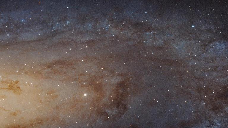 Teil der Andromeda-Galaxie, aufgenommen mit dem Hubble-Weltraumteleskop Teil der Andromeda-Galaxie, aufgenommen mit dem Hubble-Weltraumteleskop