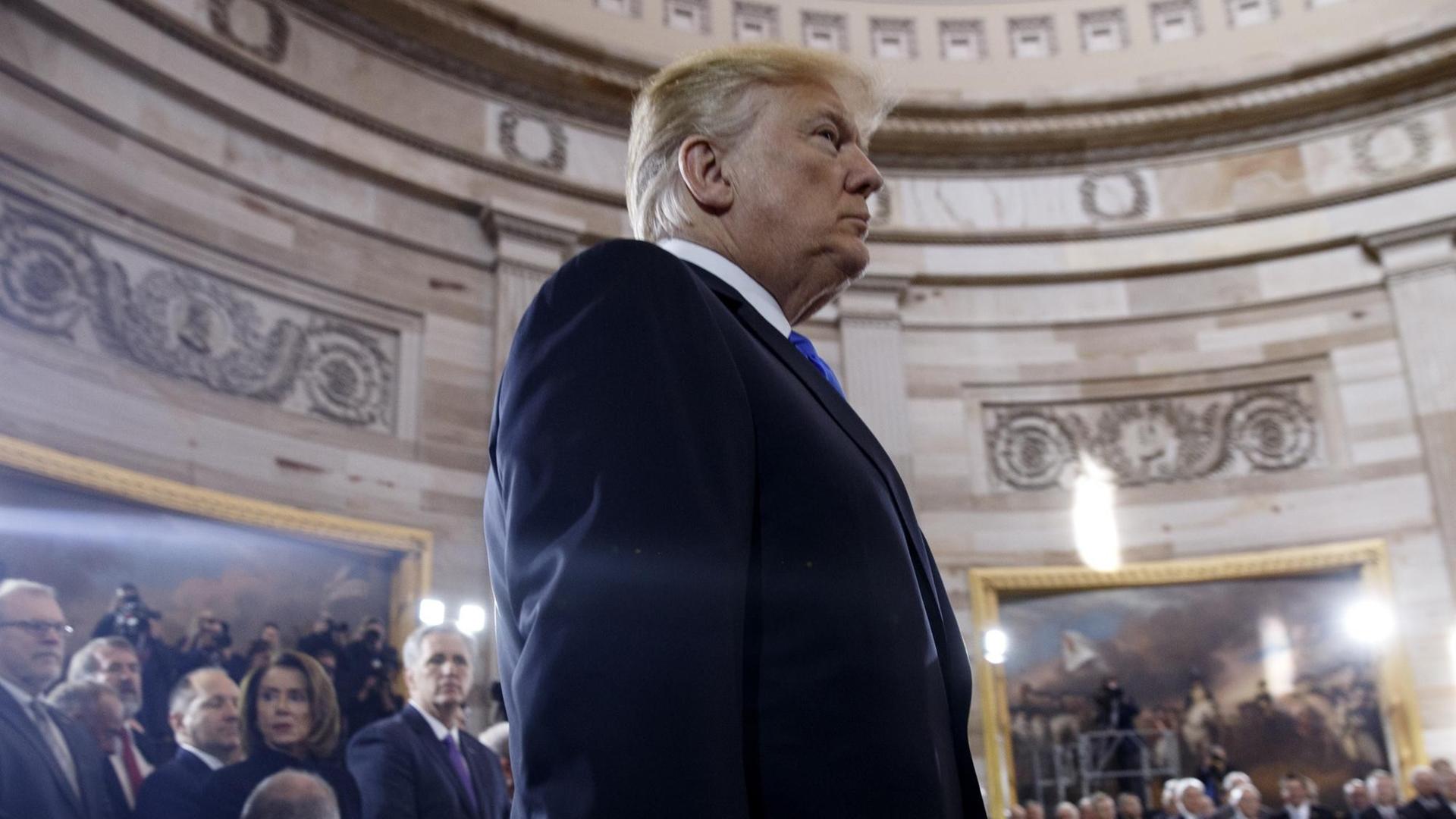 US-Präsident Donald Trump bei einer Zeremonie in Washington, die Billy Graham ehrt