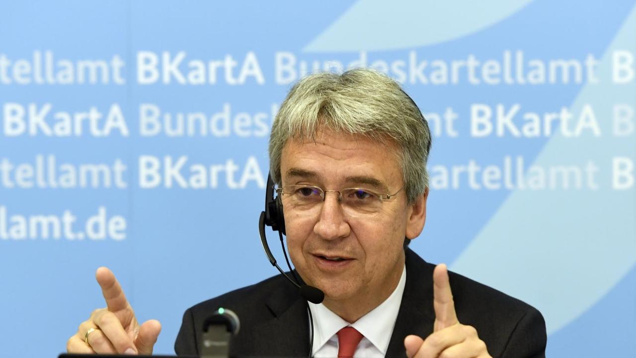Andreas Mundt, Präsident des Bundeskartellamtes bei einer Videokonferenz