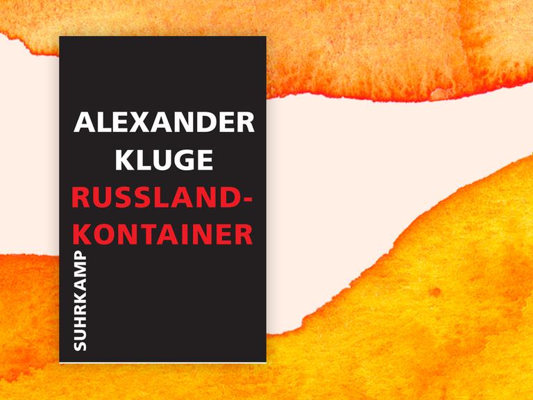 Das Cover von Alexander Kluges “Russland-Kontainer” vor Deutschlandfunk Kultur Hintergrund.