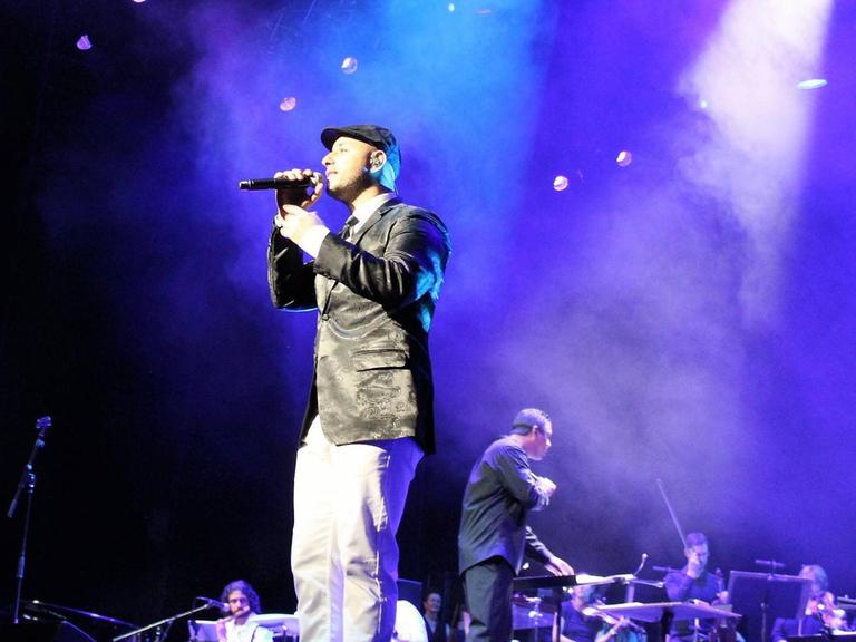 Der muslimische Singer-Ssongwriter Maher Zain bei einem Konzert in Cape Townim Jahr 2018.