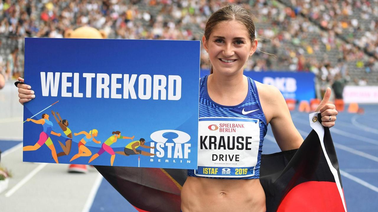 Berlin Leichtathletik, athletics, Track and Field, ISTAF Berlin 2019 ,01.09.2019, Olympia Stadion Berlin, 2000m Hindernislauf Frauen, Gesa Felicitas Krause, *** Berlin Leichtathletik, athletics, Track and Field, ISTAF Berlin 2019 ,01 09 2019, Olympia Stadion Berlin, 2000m Womens Obstacle Course, Gesa Felicitas Krause, Berlin Leichtathletik, athletics, Track and Field, ISTAF Berlin 2019 ,01.09.2019, Olympia Stadion Berlin, 2000m Hindernislauf Frauen, Gesa Felicitas Krause, *** Berlin Leichtathletik, athletics, Track and Field, ISTAF Berlin 2019 ,01 09 2019, Olympia Stadion Berlin, 2000m Womens Obstacle Course, Gesa Felicitas Krause,