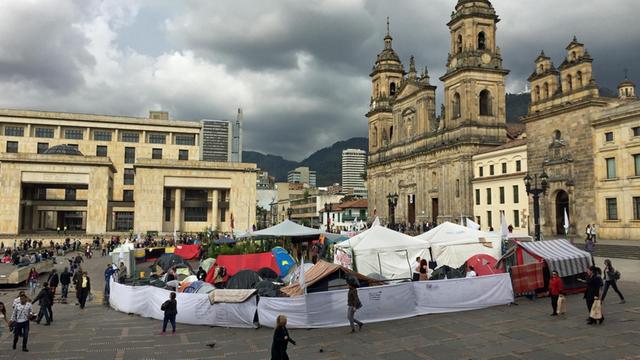 Friedenscamp in Bogotá/Kolumbien