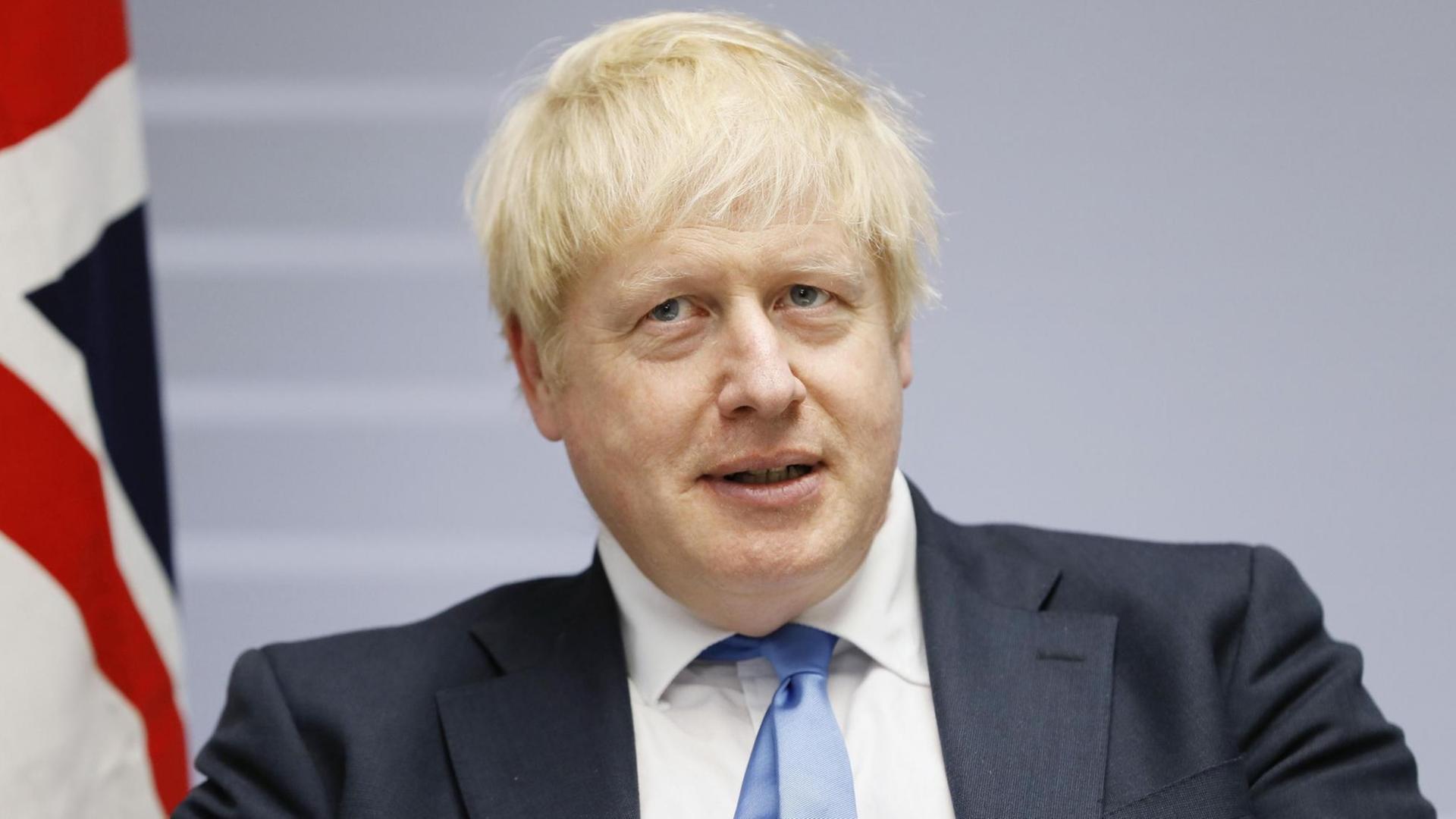 Boris Johnson, Premierminister von Großbritannien, spricht beim G7-Gipfel in Frankreich. Boris Johnson, Premierminister von Großbritannien, spricht beim G7-Gipfel in Frankreich.
