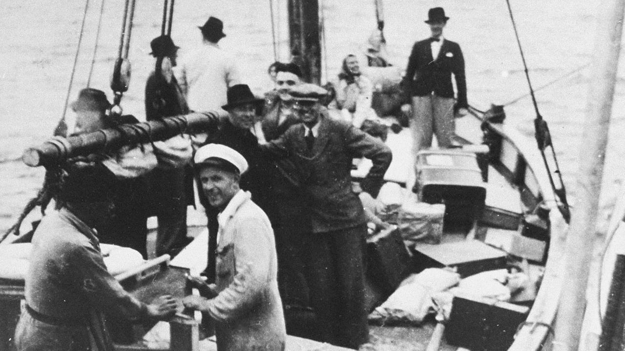 Jüdische Flüchtlinge auf einem dänischen Fischerboot im Jahr 1943.