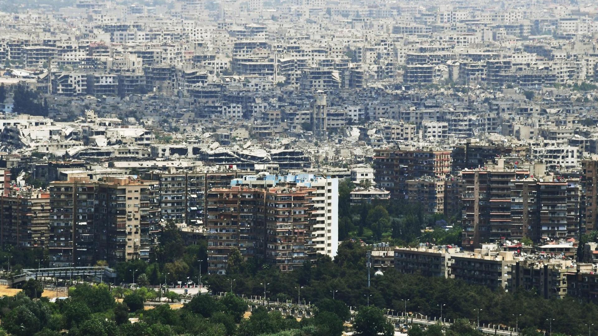 Blick auf die syrische Hauptstadt Damaskus.