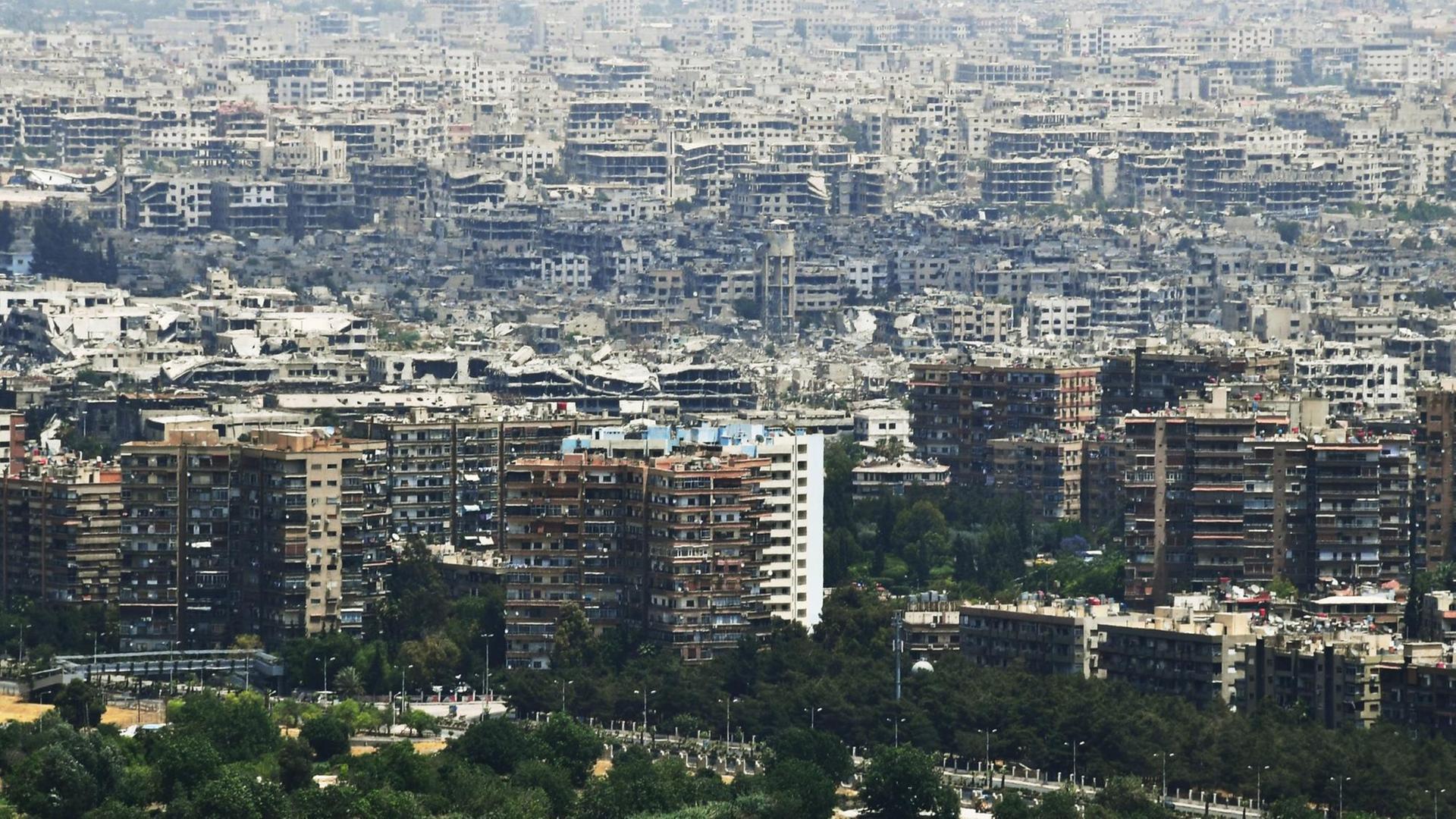 Blick auf die syrische Hauptstadt Damaskus. Blick auf die syrische Hauptstadt Damaskus.