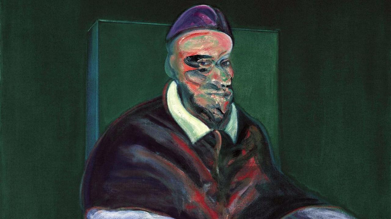 Für umgerechnet mehr als 7,6 Millionen Euro ist in London das Gemälde «Study from Portrait of Pope Innocent X by Velazquez» von Francis Bacon versteigert worden. Für umgerechnet mehr als 7,6 Millionen Euro ist in London das Gemälde «Study from Portrait of Pope Innocent X by Velazquez» von Francis Bacon versteigert worden.