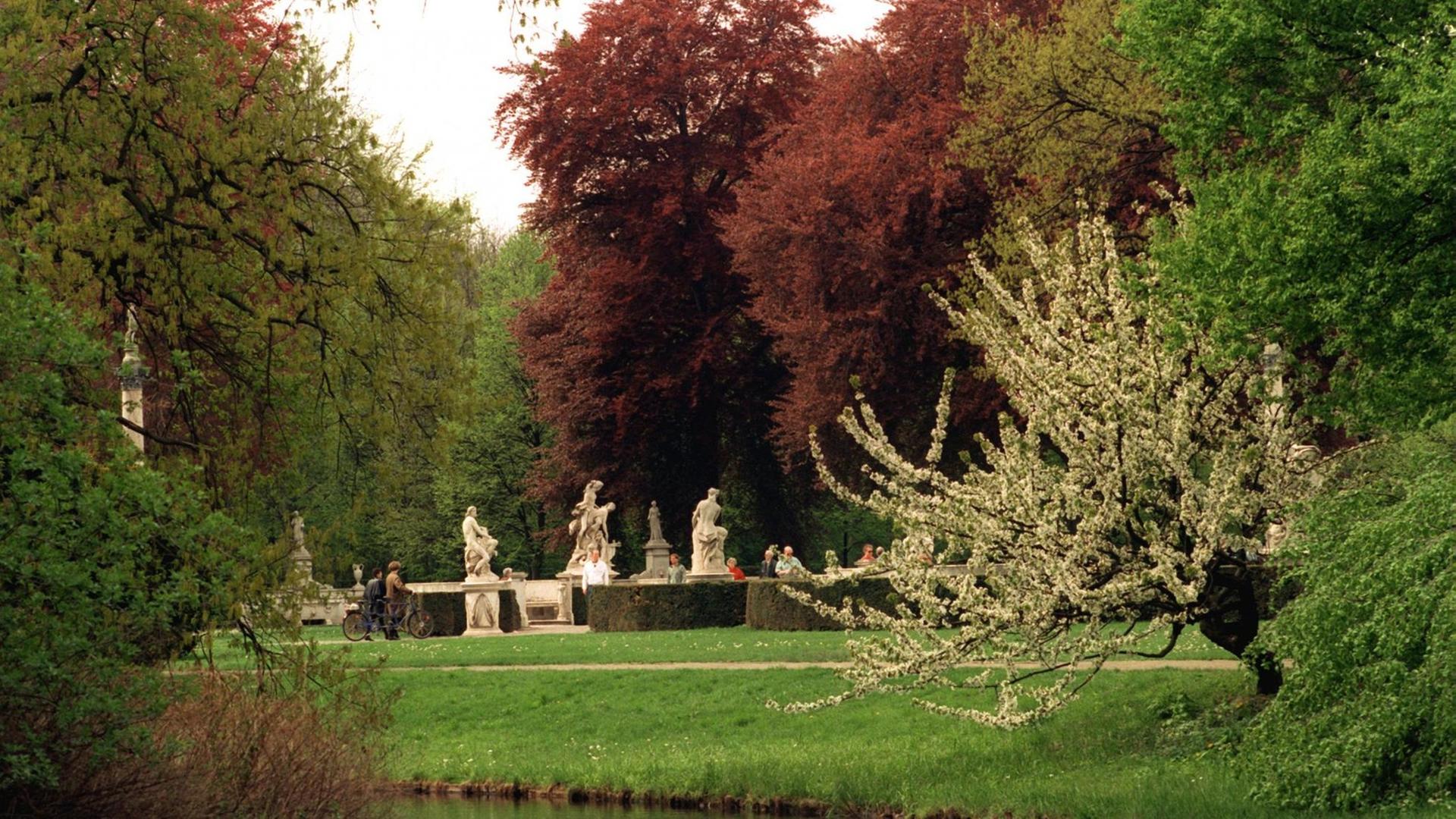 Blick auf das Musenrondell im Park von Sanssouci. Peter Joseph Lenné hat die Parklandschaft gestaltet. Blick auf das Musenrondell im Park von Sanssouci. Peter Joseph Lenné hat die Parklandschaft gestaltet.