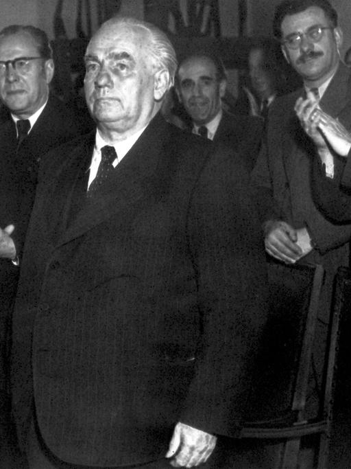 Wilhelm Pieck (Mitte, 1876-1960) nach seiner Wahl zum Präsidenten der DDR am 11.10.1949