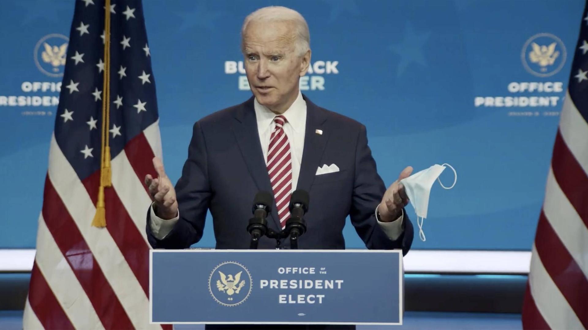 Der gewählte US-Präsident Joe Biden im November 2020 Der gewählte US-Präsident Joe Biden im November 2020