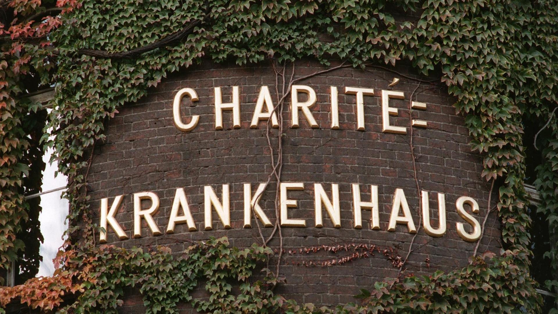 Ein Schriftzug des Berliner Charité Krankenhauses. Ein Schriftzug des Berliner Charité Krankenhauses.