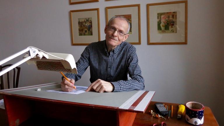Kęstutis Kasparavičius in seinem Atelier in Vilnius Kęstutis Kasparavičius in seinem Atelier in Vilnius
